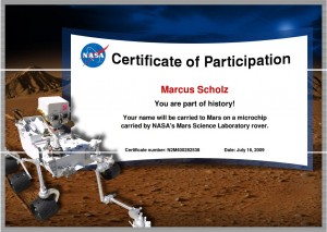 Mein Name auf dem Mars