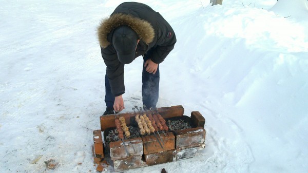 lecker Schaschlik, auch im Winter eine gute Idee