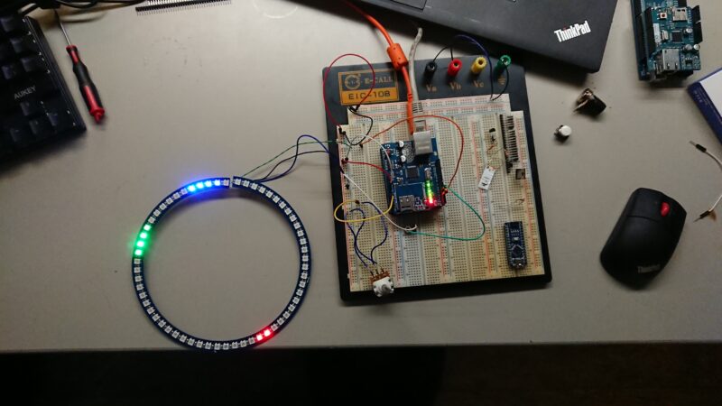 Arduino Uhr mit der Zielhardware und 60-LED-Ring