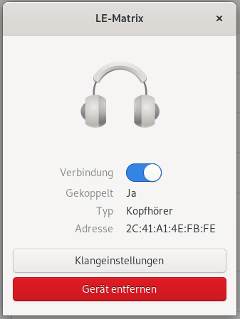 Bluetooth Gerätedialog