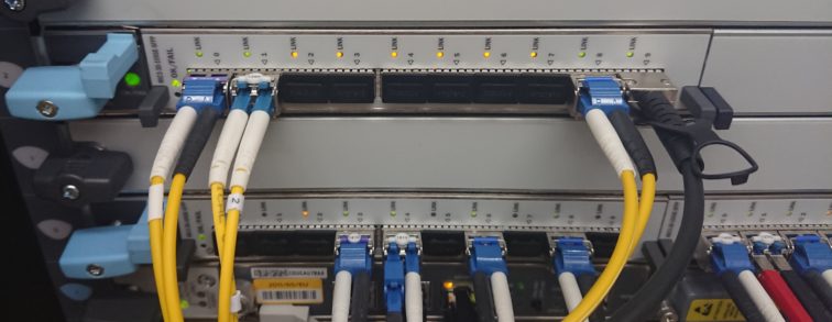 Juniper Router with Fiber Cables
