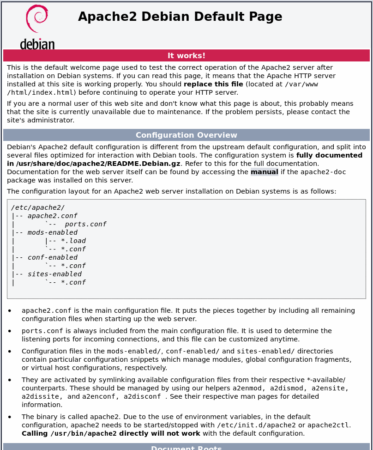 Debian Apache Default Website