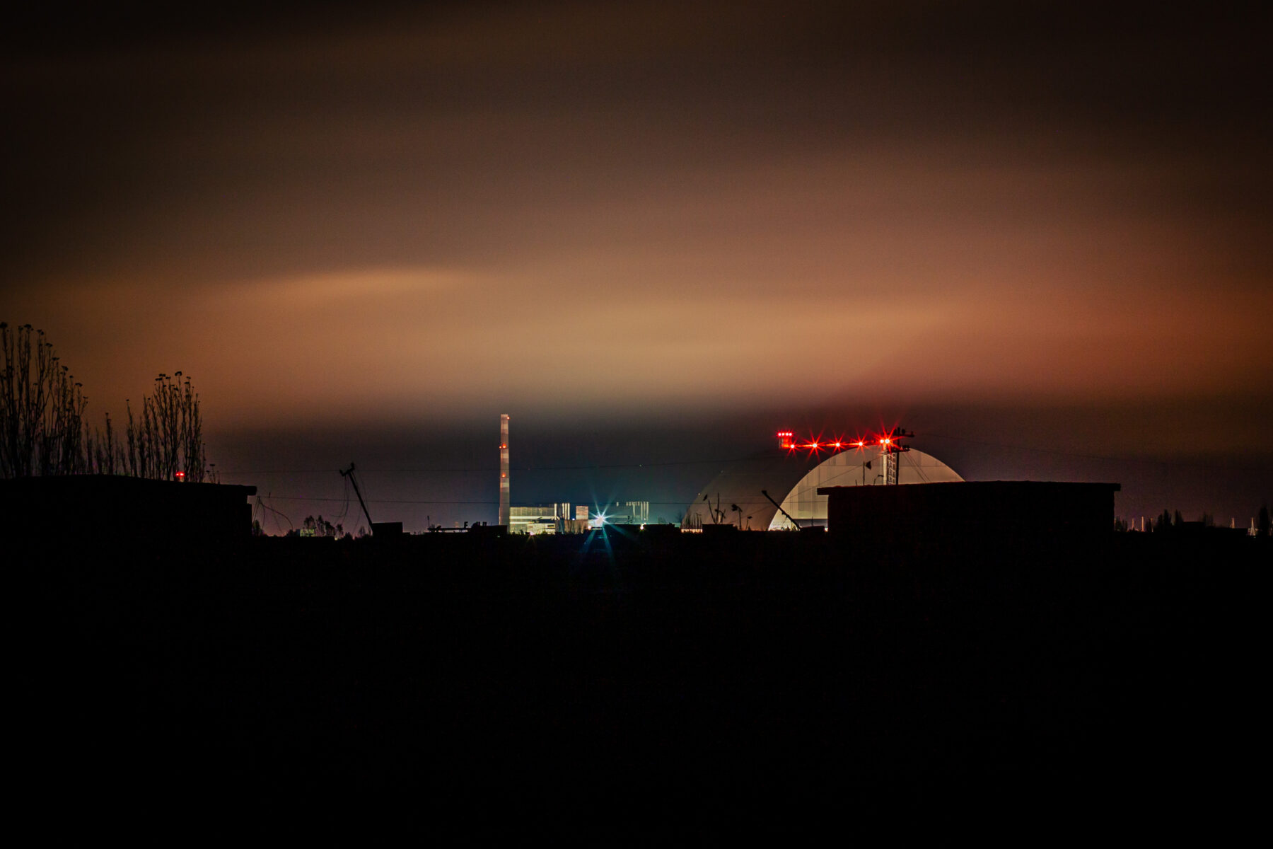 The "New Safe Confinement" viewed from the distance.