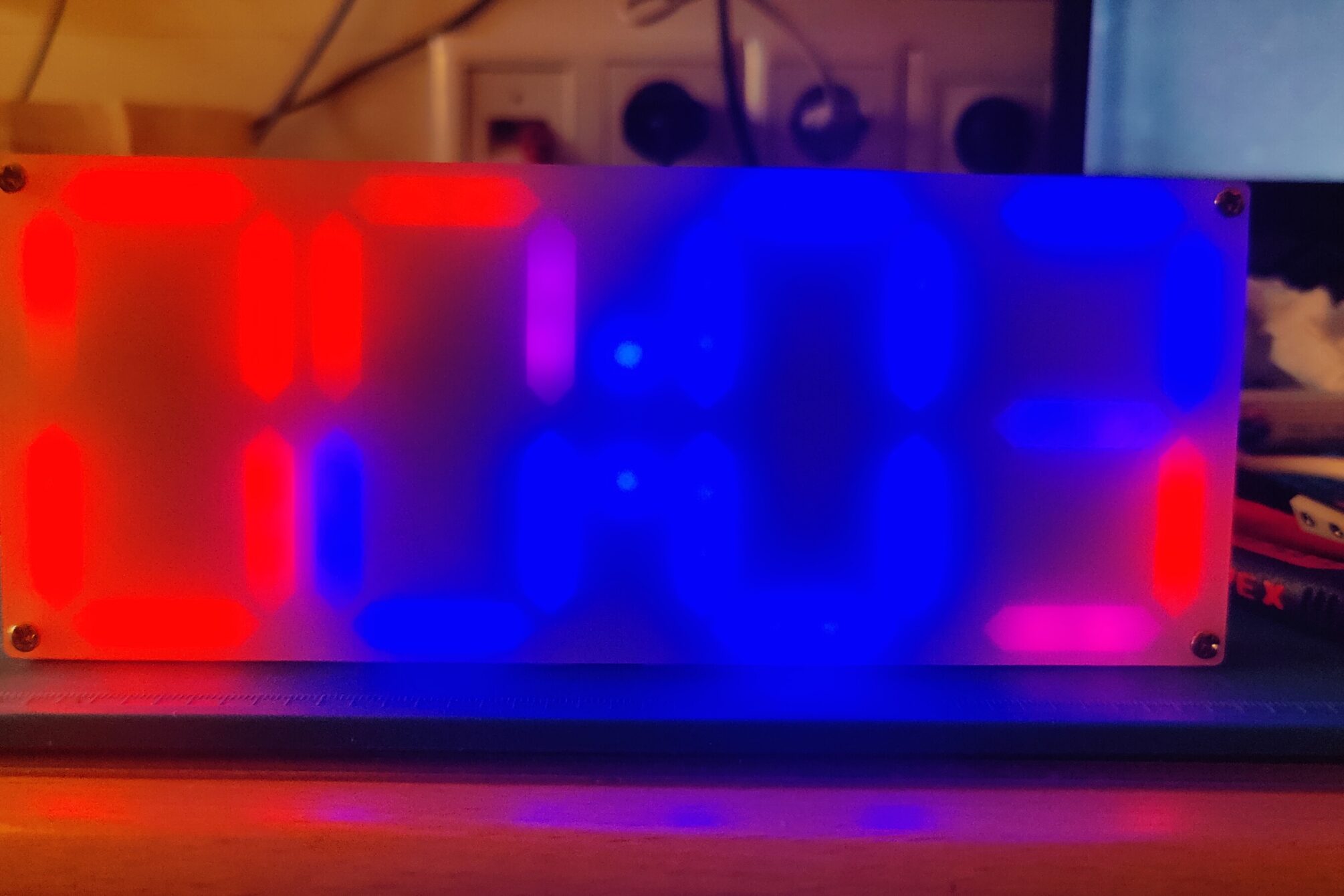 Erster Funktionstest der LED Uhr.