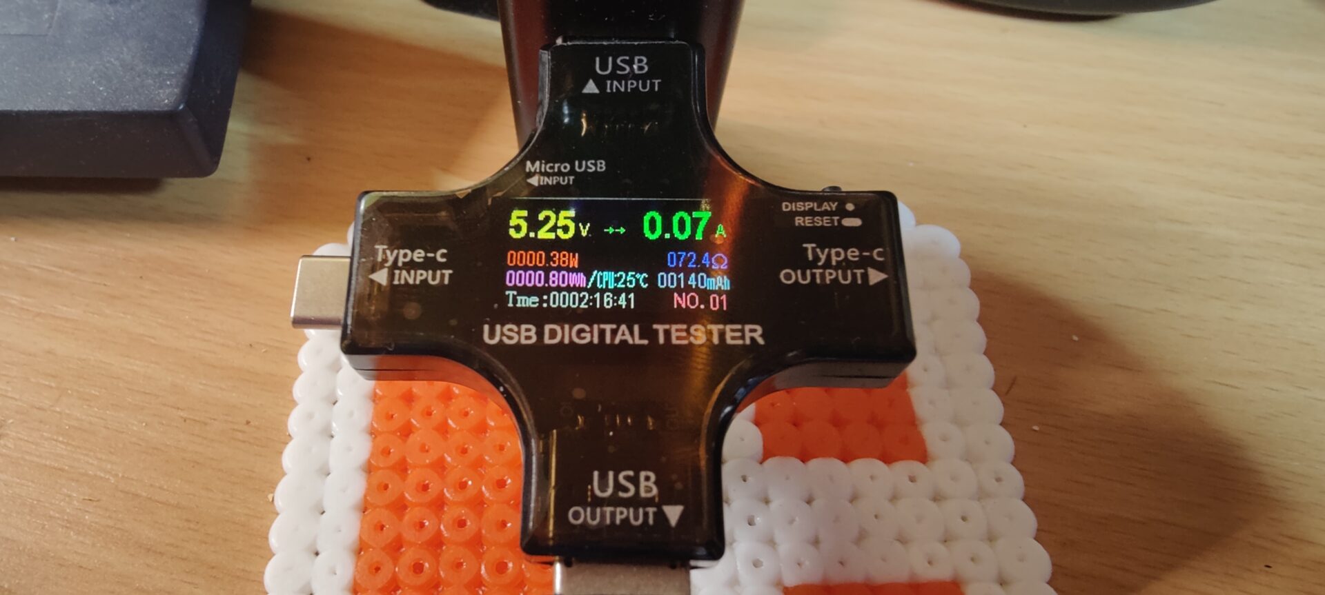 LED Uhr USB power Test