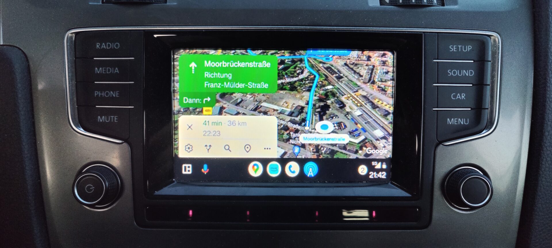 Android Auto auf einem VW MIB1 5.8" Display