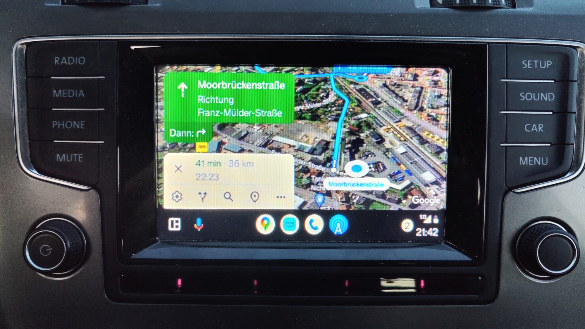 Android Auto auf einem VW MIB1 5.8" Display