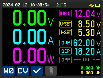 Labornetzteil: eingestellt auf 8.5V und 5.3A