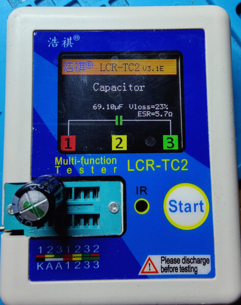 69,10µF Vloss=23% ESR=5,7Ω