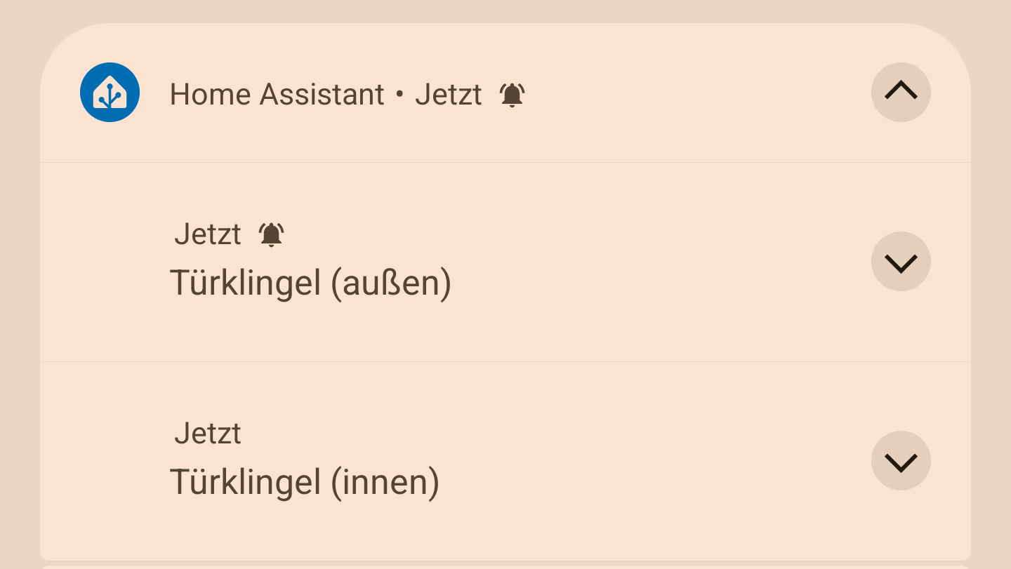 Handy Nofication von der Home Assistant App
