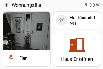 Home Assitant Dashboard mit Knopf zum Öffnen der Haustür